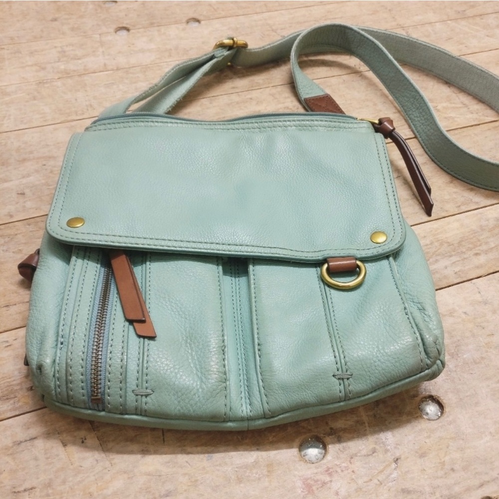 Fossil "Morgan" Travel Crossbody Mint/Seafoam